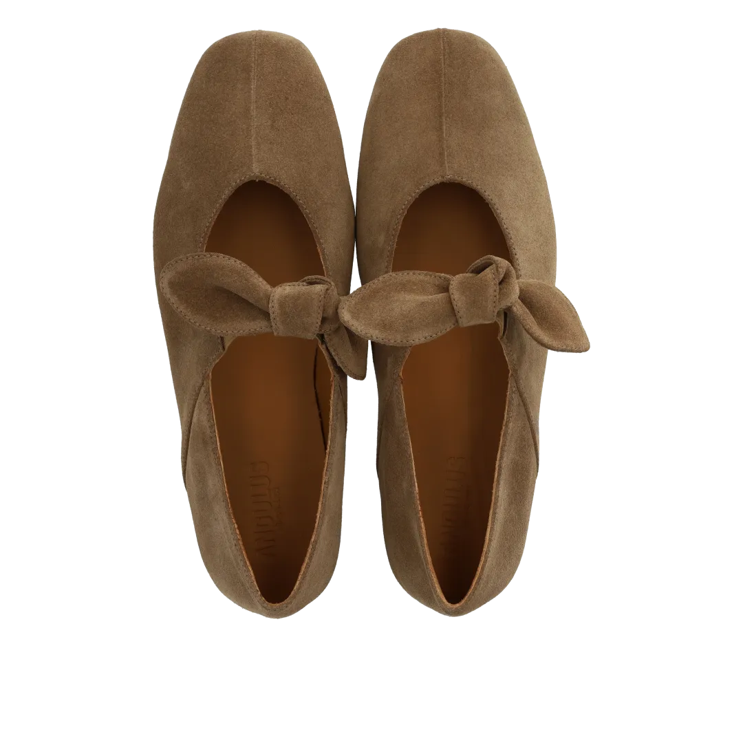 Angulus ballerina with elastic decorative bow detail ballerine cuir