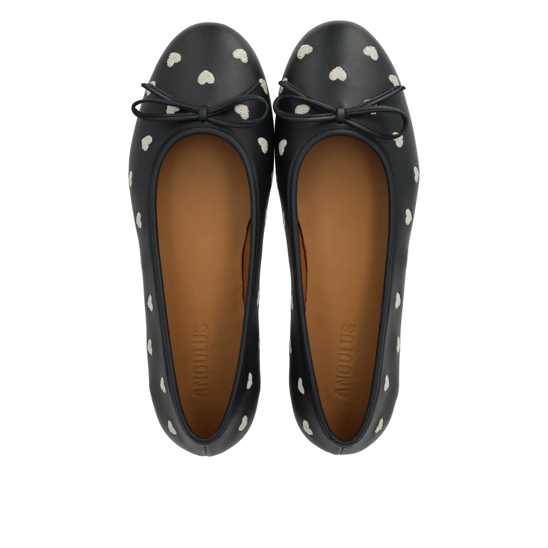 Angulus ballerine cuir enfant broderie cœur