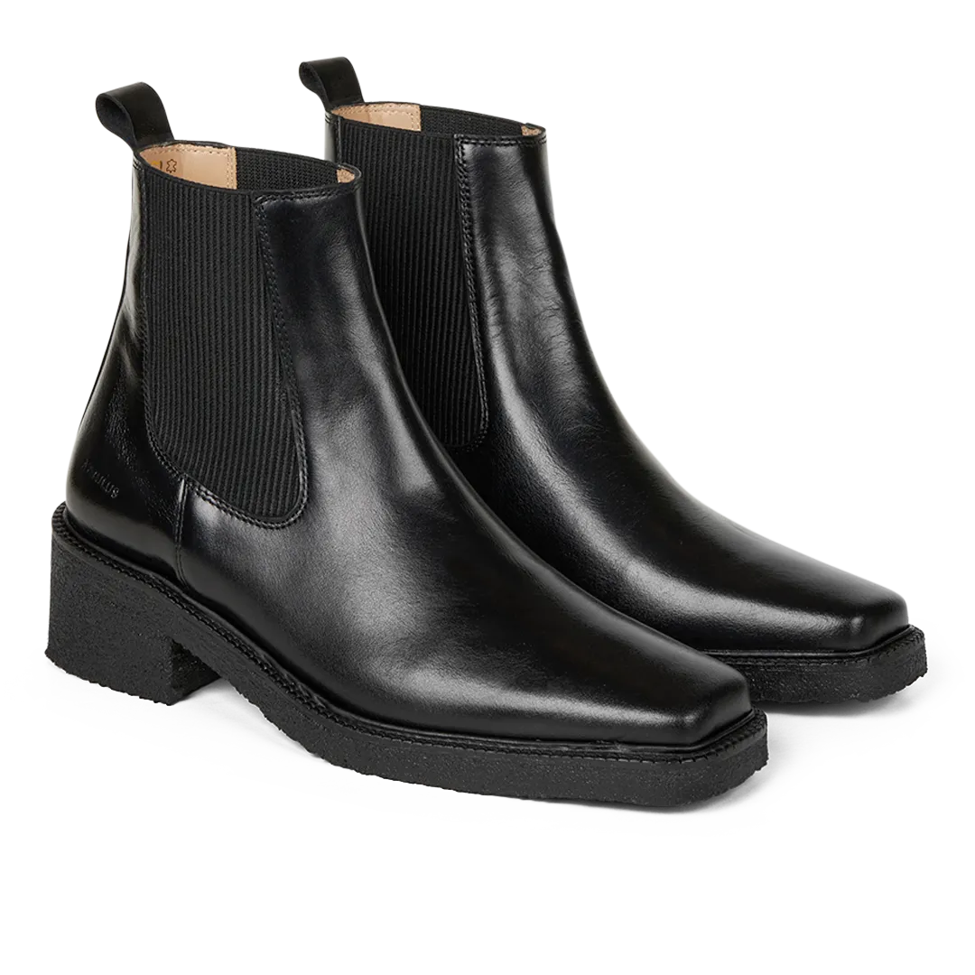 Angulus Chelsea boots cuir bout carré élastique enfant