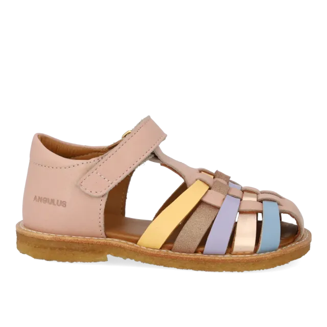 Angulus Colourblock braided sandal sandale tressée cuir
