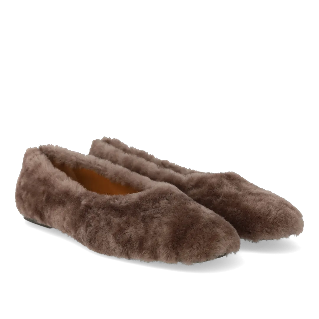 Angulus ballerine cuir et laine d’agneau