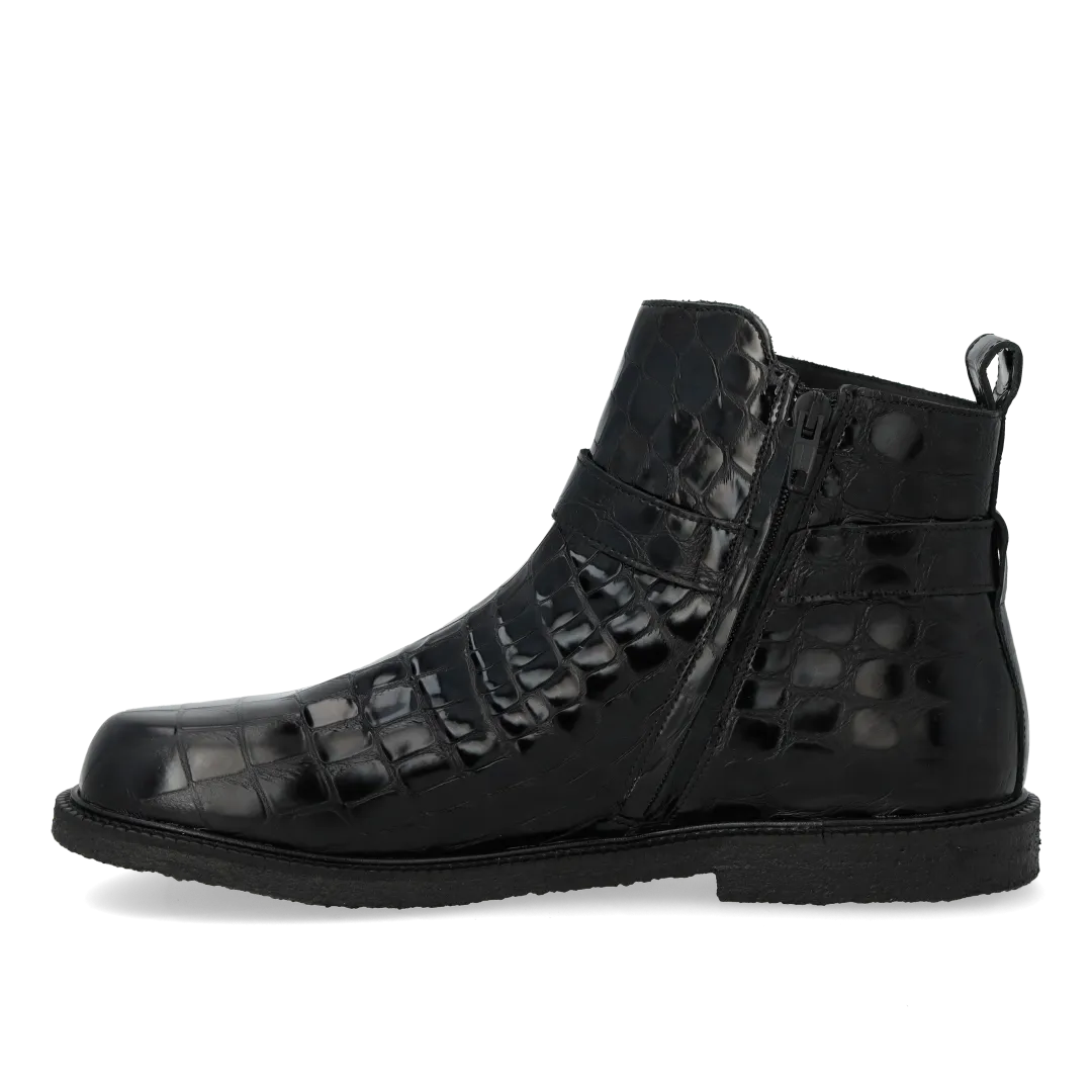 Angulus bottines cuir large boucle fermeture éclair
