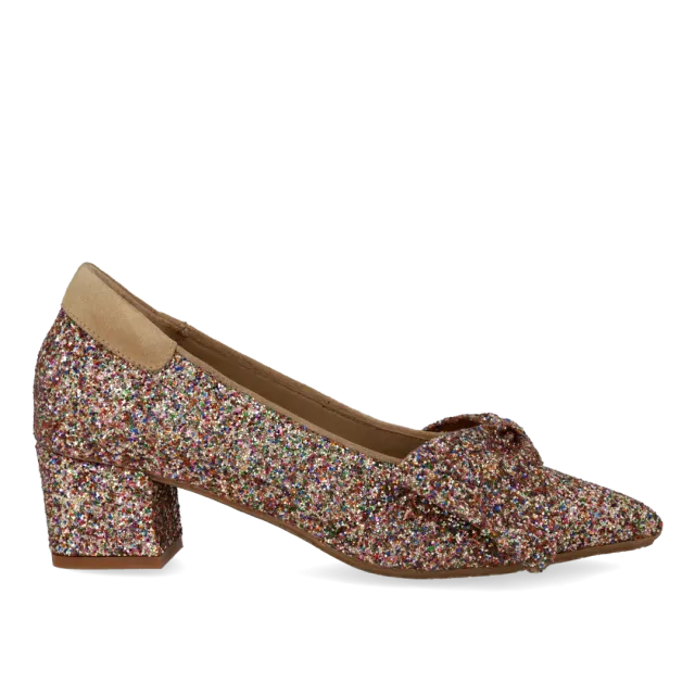 Angulus Bow ballerines pailletées cuir