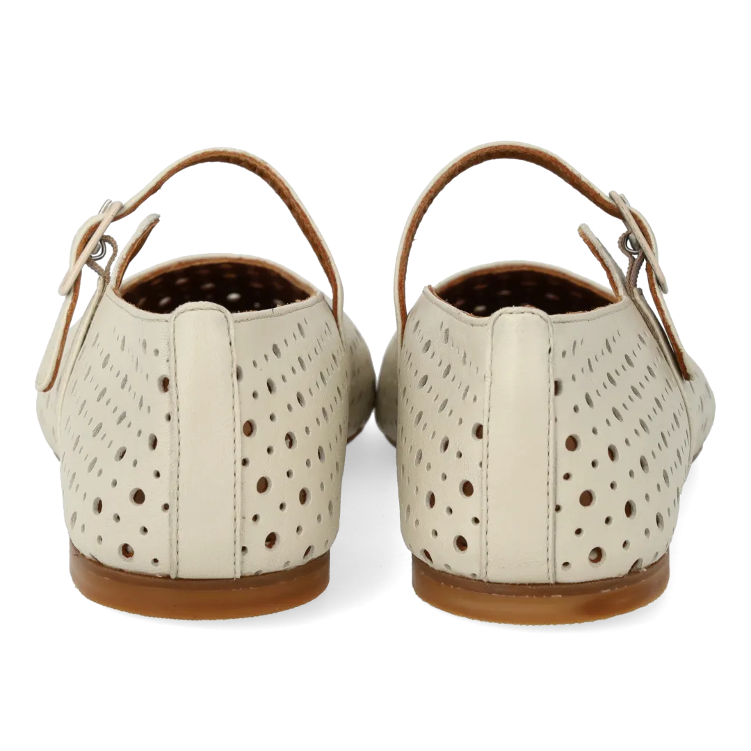 Angulus Ballerine cuir ajourée boucle enfant