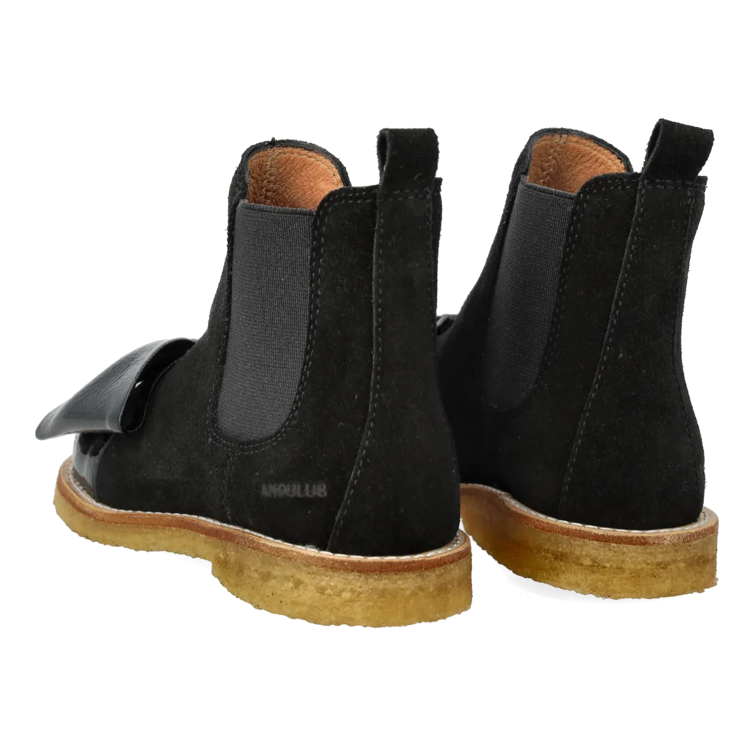 Angulus Chelsea nœud bottines cuir enfant large