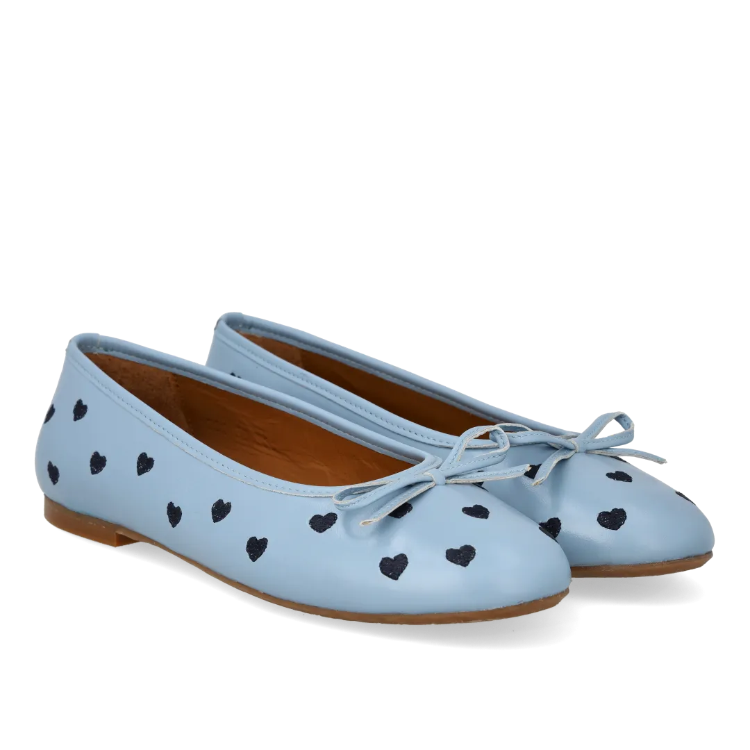 Angulus ballerine broderie coeur ballerines cuir respirant