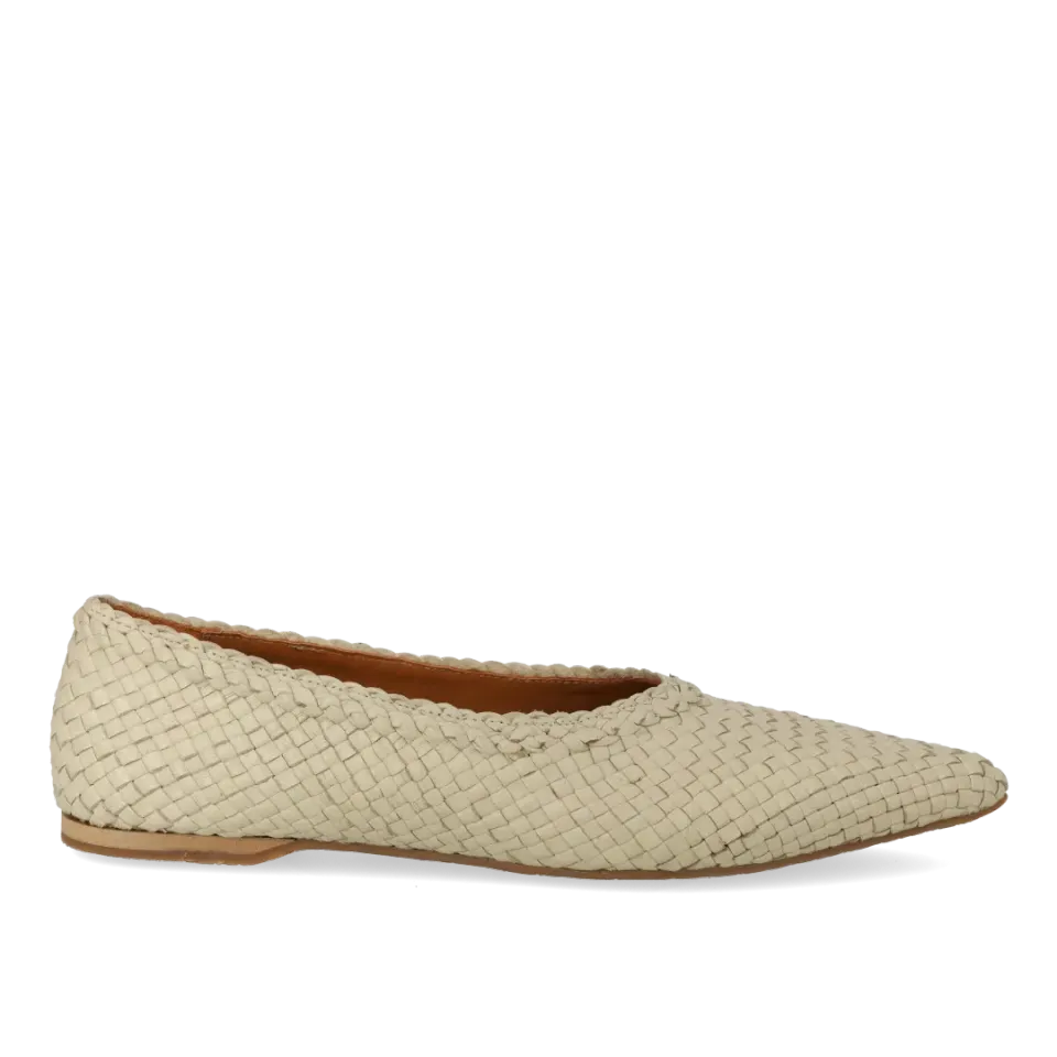 Angulus ballerine tressée bout pointu cuir végétal
