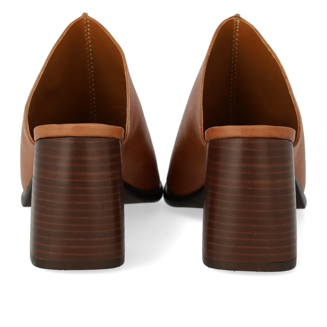Angulus mule à talon sculptural en cuir