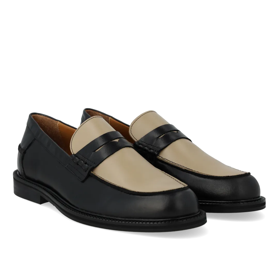 Angulus Mocassin penny colorblock cuir