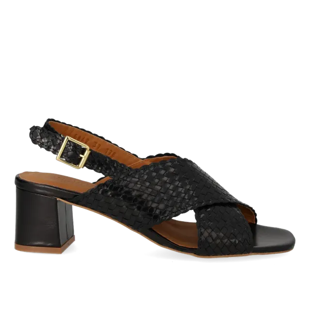 Angulus Sandale tressée cuir talon 6 cm femme