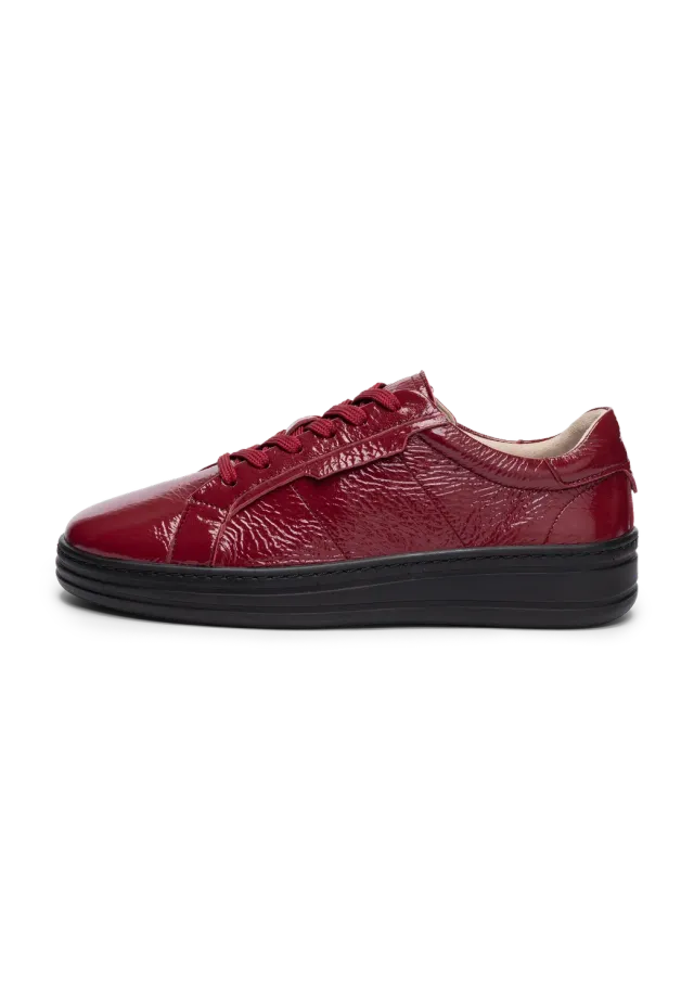Vitaform Sneaker cuir de cerf verni femme confort