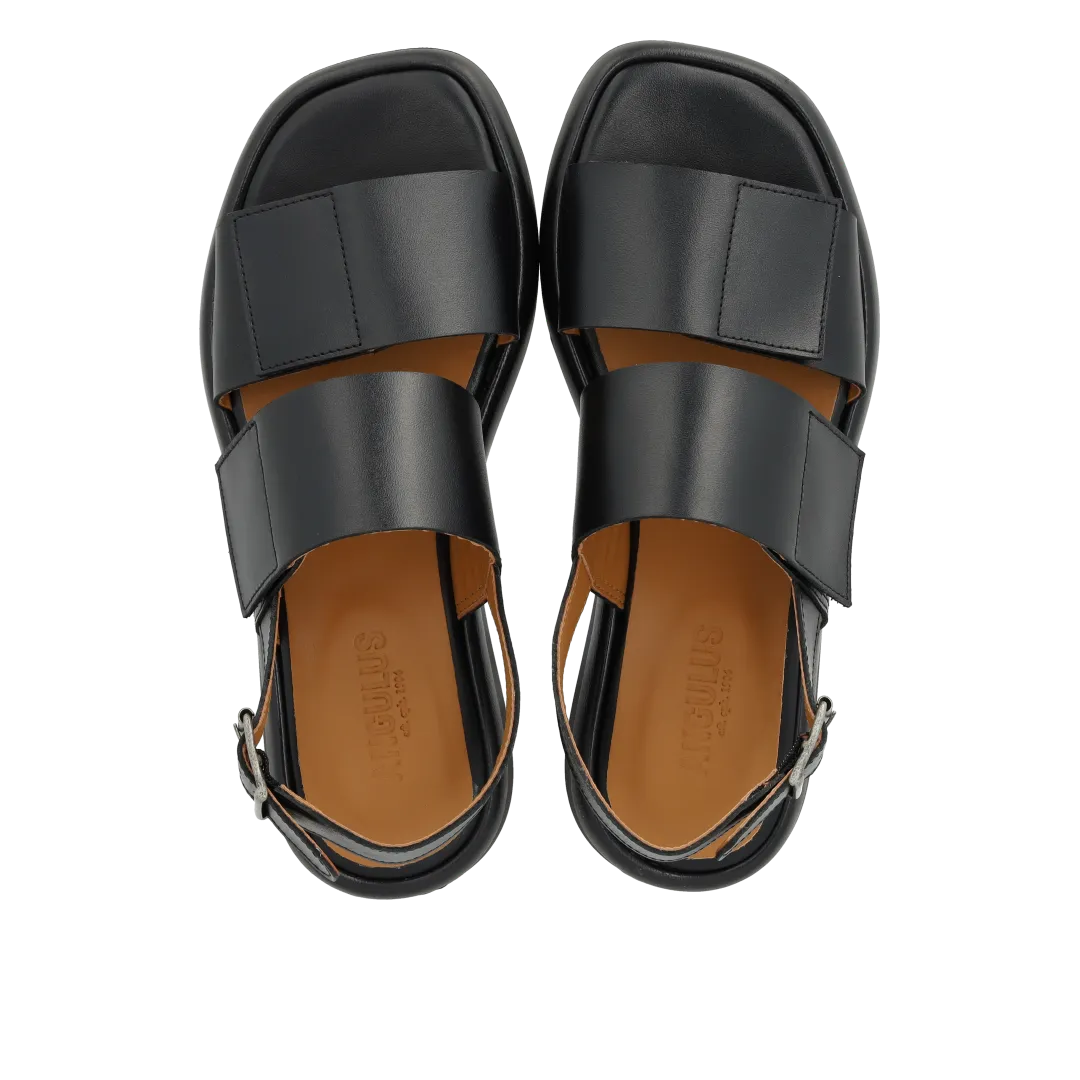 Angulus sandale cuir scratchs réglables noir