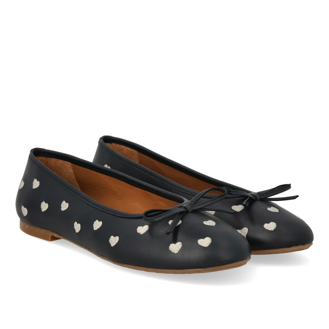 Angulus ballerine cuir enfant broderie cœur