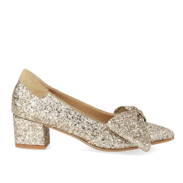 Angulus escarpin nœud paillettes talon 5 cm