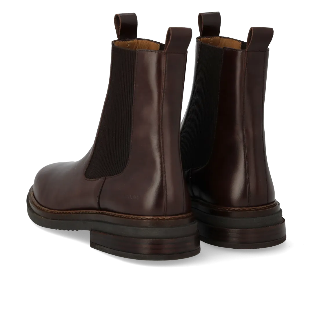 Angulus boots chelsea cuir élastique côtelé