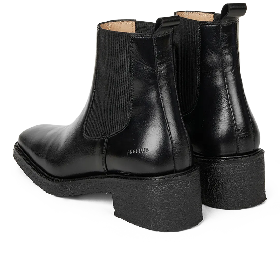 Angulus Chelsea boots cuir bout carré élastique enfant