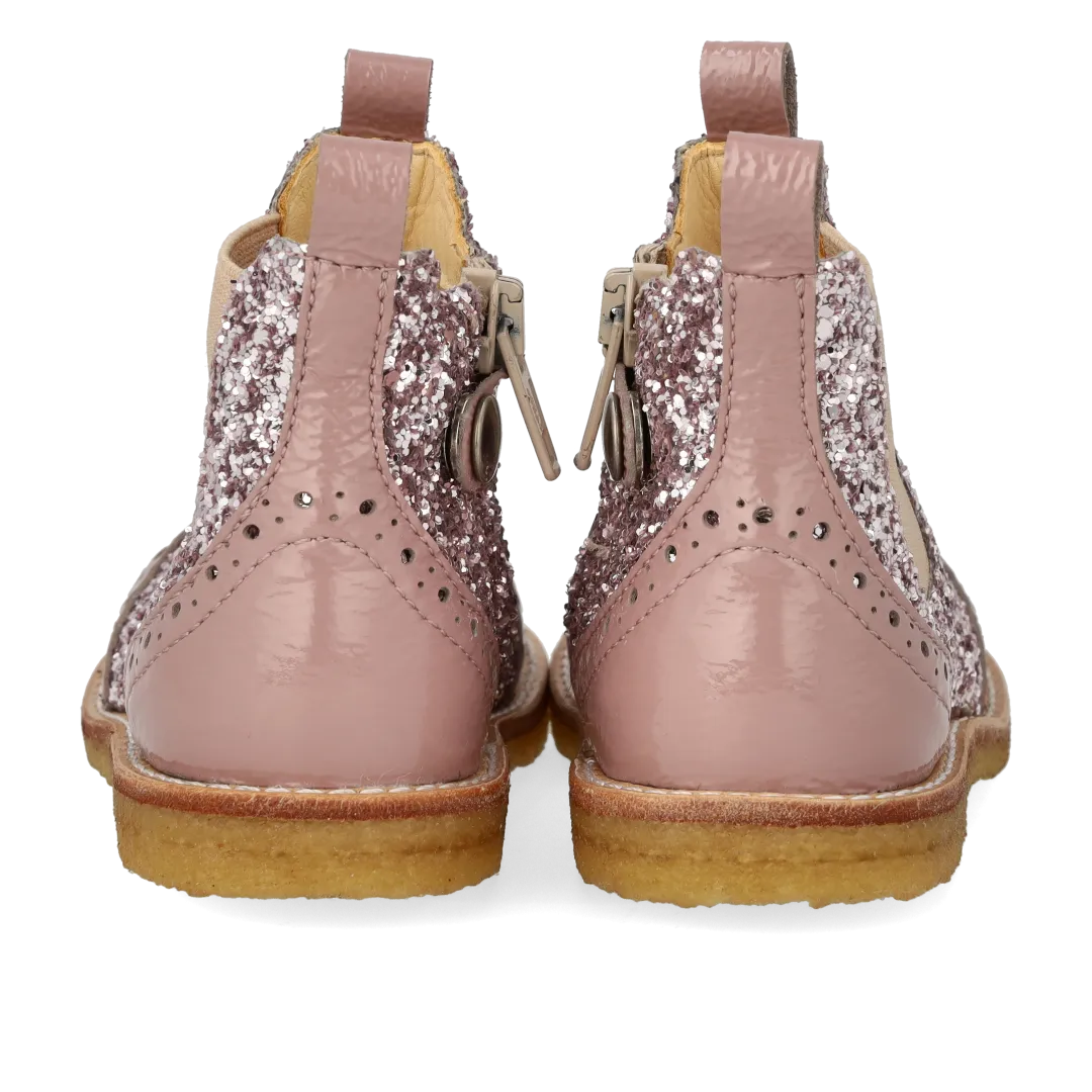 Angulus Chelsea Boot Enfant Paillettes Cuir Zip