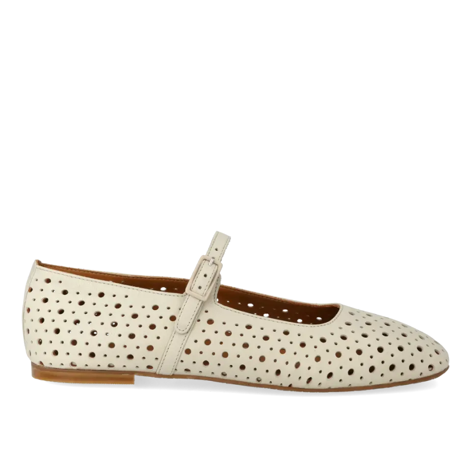 Angulus Ballerine cuir ajourée boucle enfant