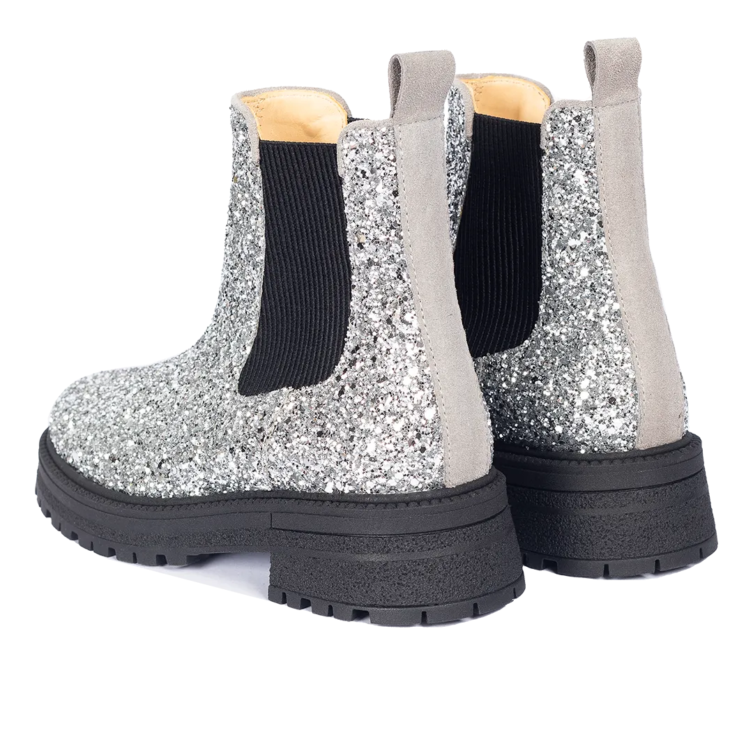 Angulus boots chelsea paillettes semelle crantée enfant