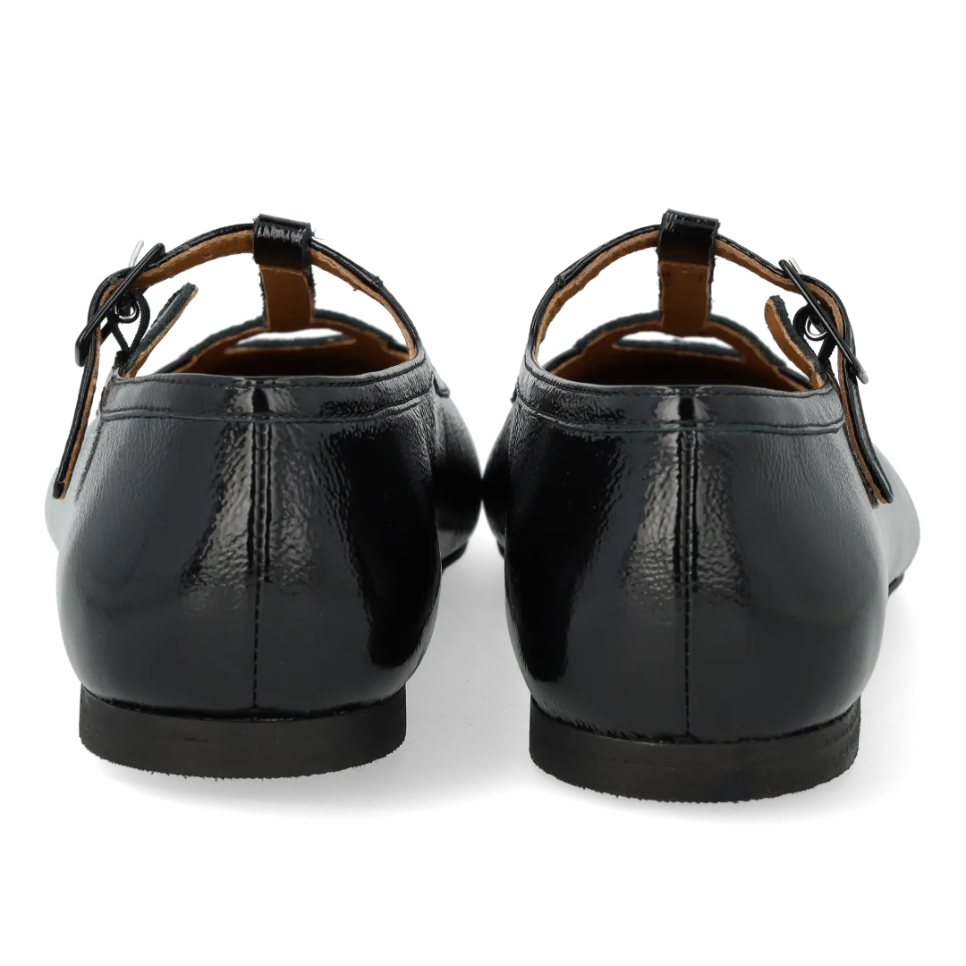 Angulus Ballerina ballerine à découpe cœur, cuir verni