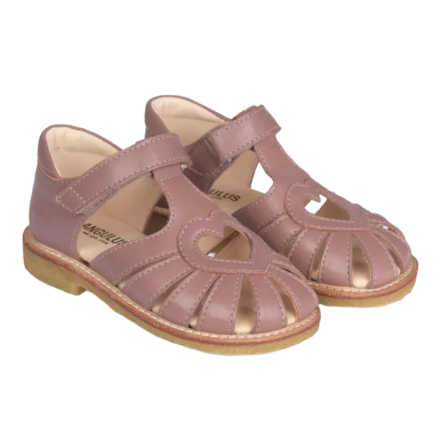 Angulus Heart sandale cuir enfant scratch bout fermé