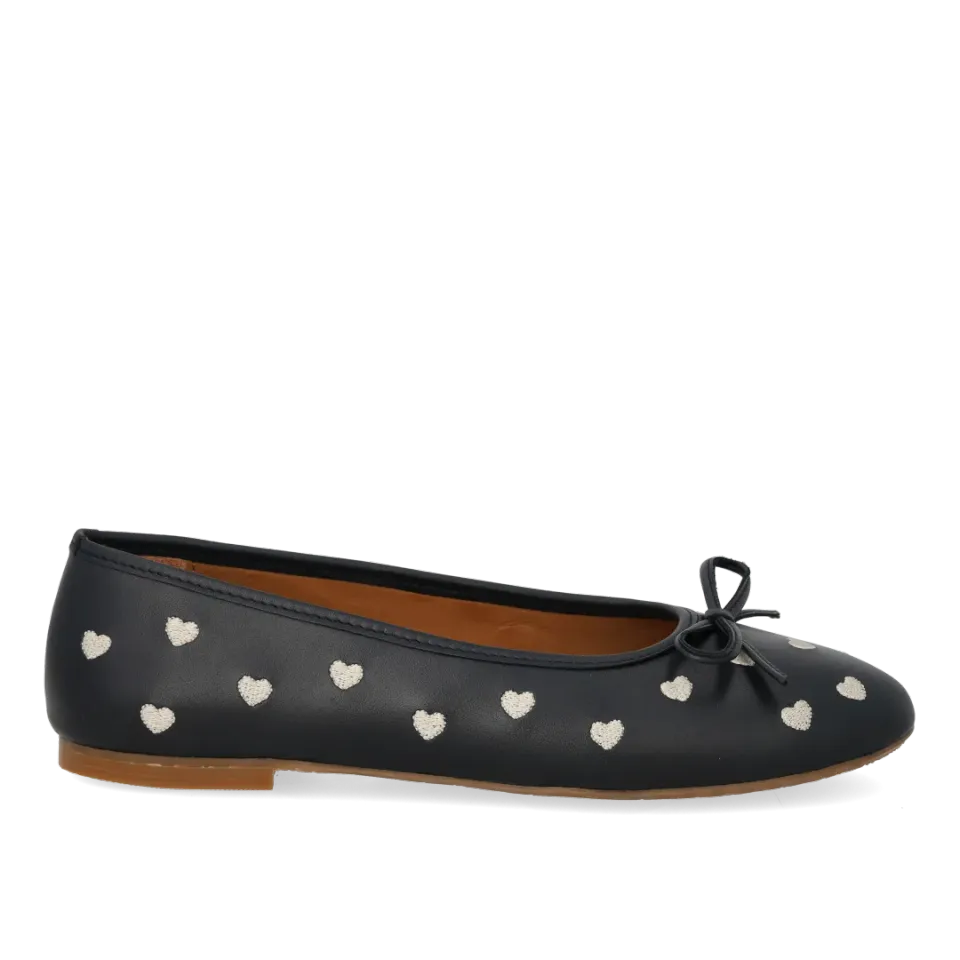 Angulus ballerine cuir enfant broderie cœur