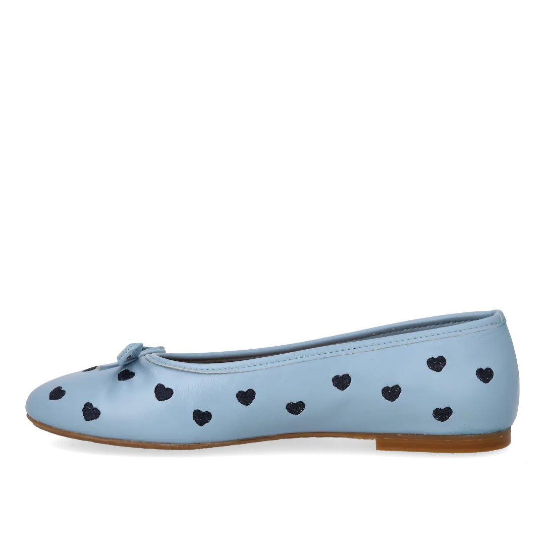 Angulus ballerine broderie coeur ballerines cuir respirant