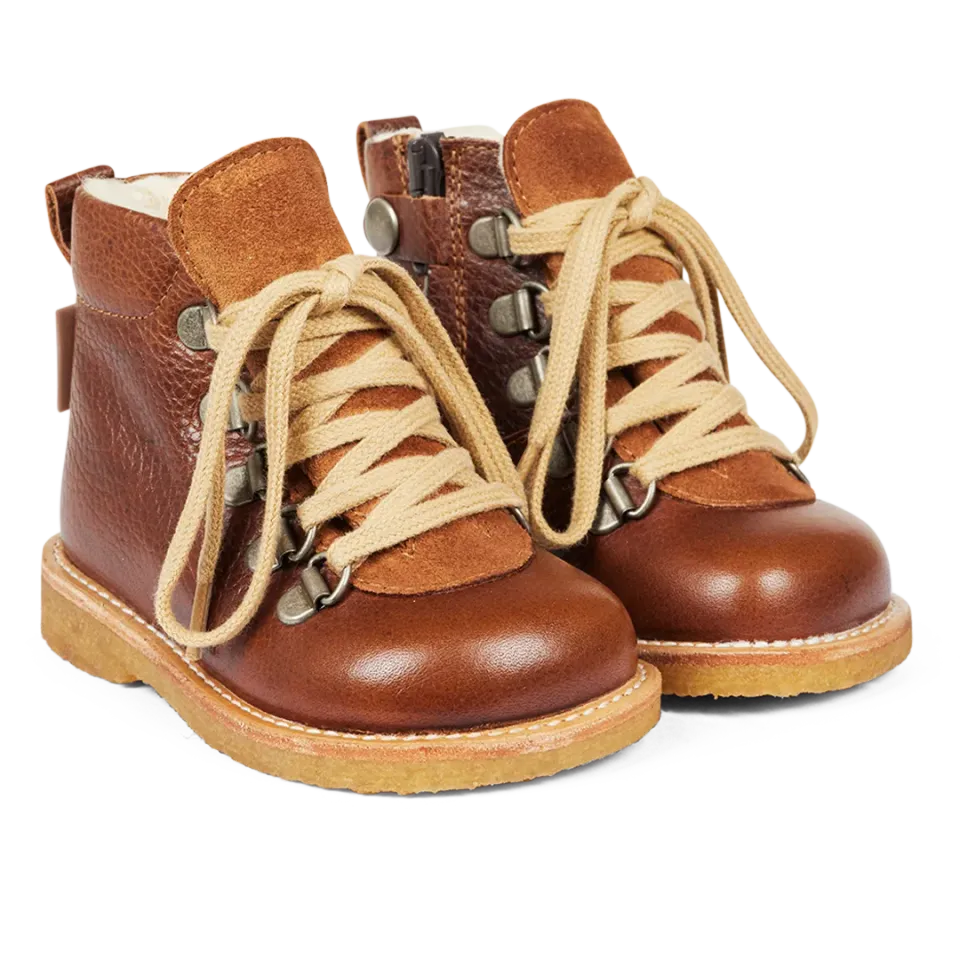 Angulus TEX bottines à lacets et zip en cuir