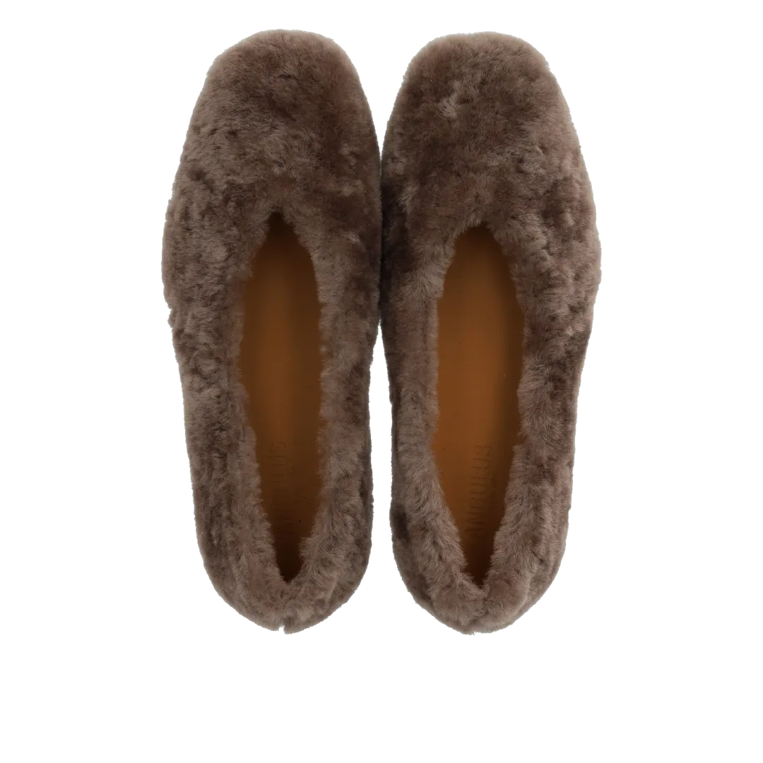 Angulus ballerine cuir et laine d’agneau