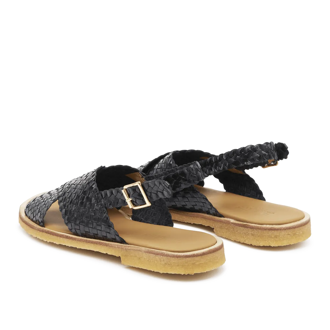 Angulus Handwoven Classic Criss-Cross Sandal cuir