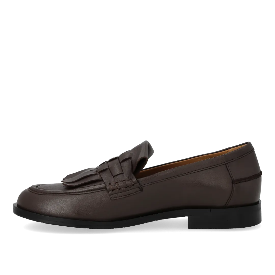 Angulus mocassin femme franges tressé cuir