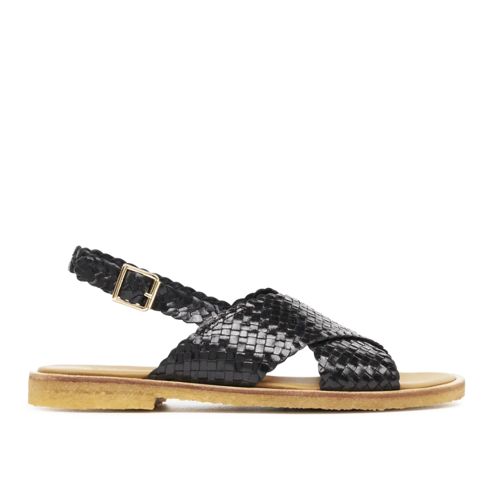 Angulus Handwoven Classic Criss-Cross Sandal cuir