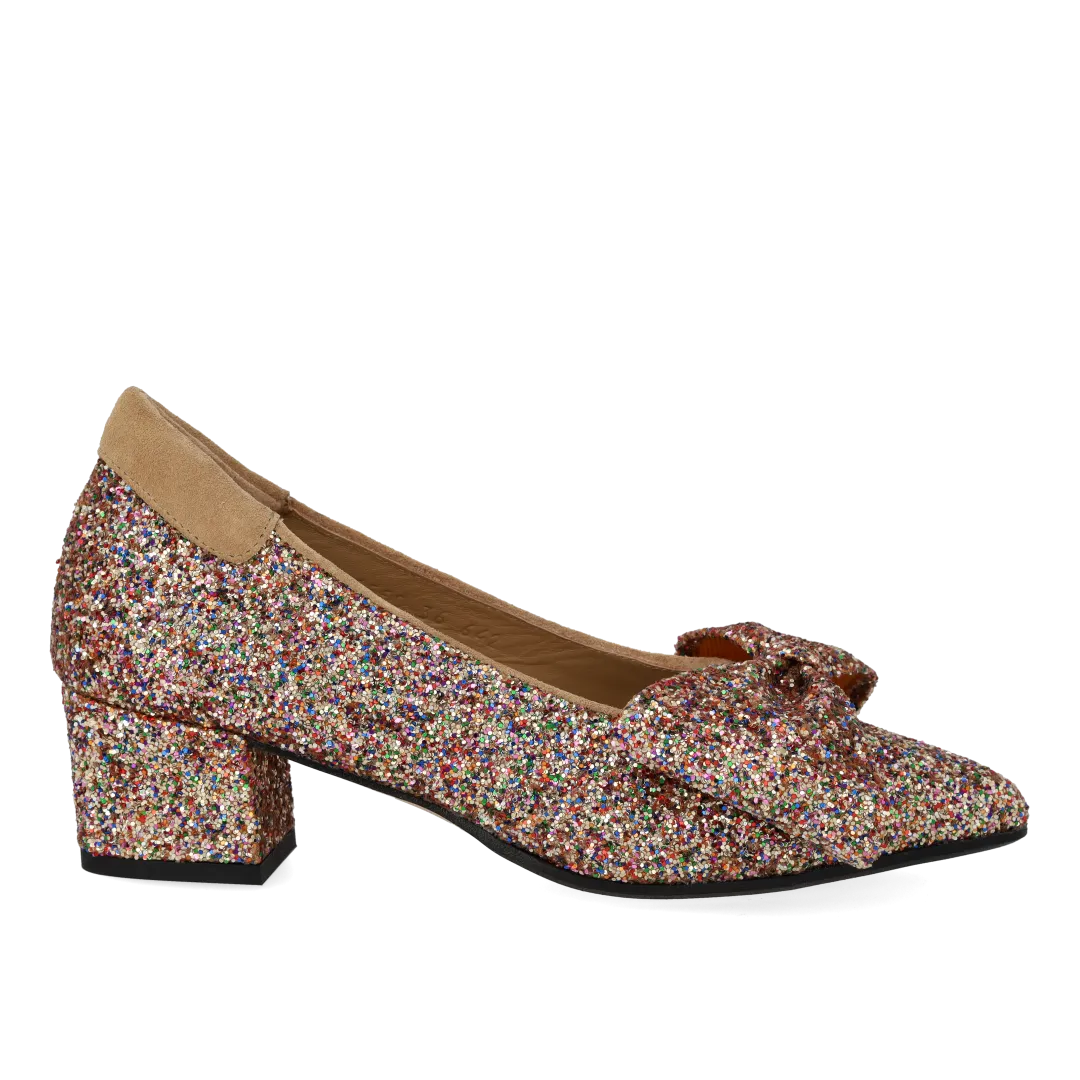 Angulus escarpin à nœud pailleté talon 5 cm
