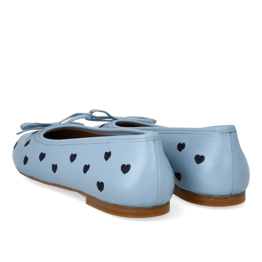 Angulus ballerine broderie coeur ballerines cuir respirant