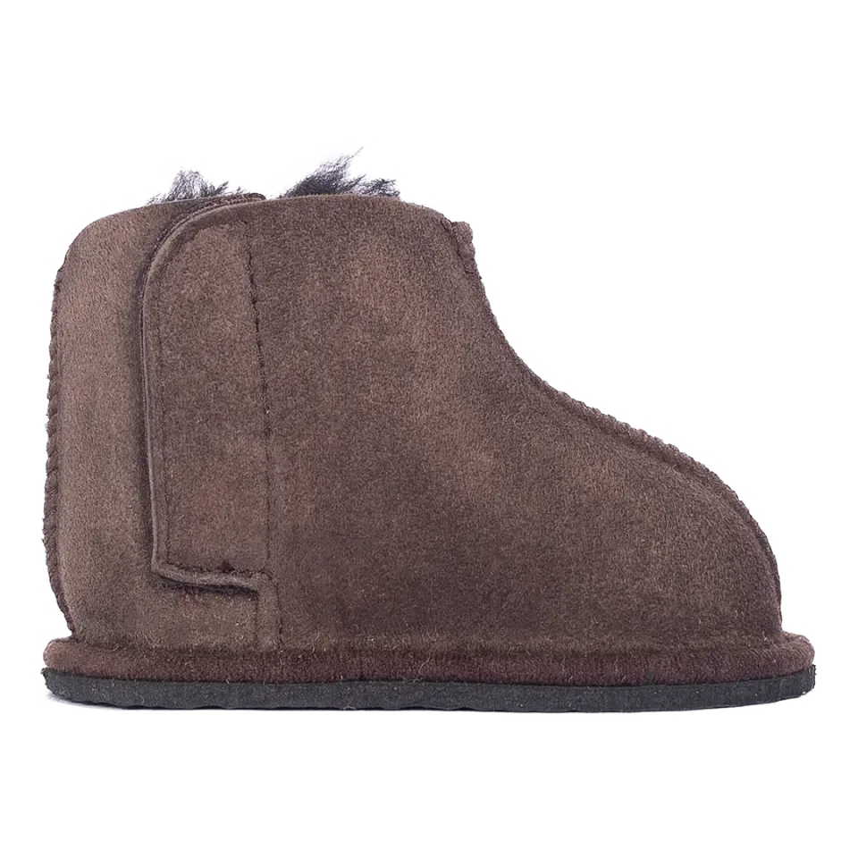 Angulus chausson enfant cuir fourrure agneau scratch