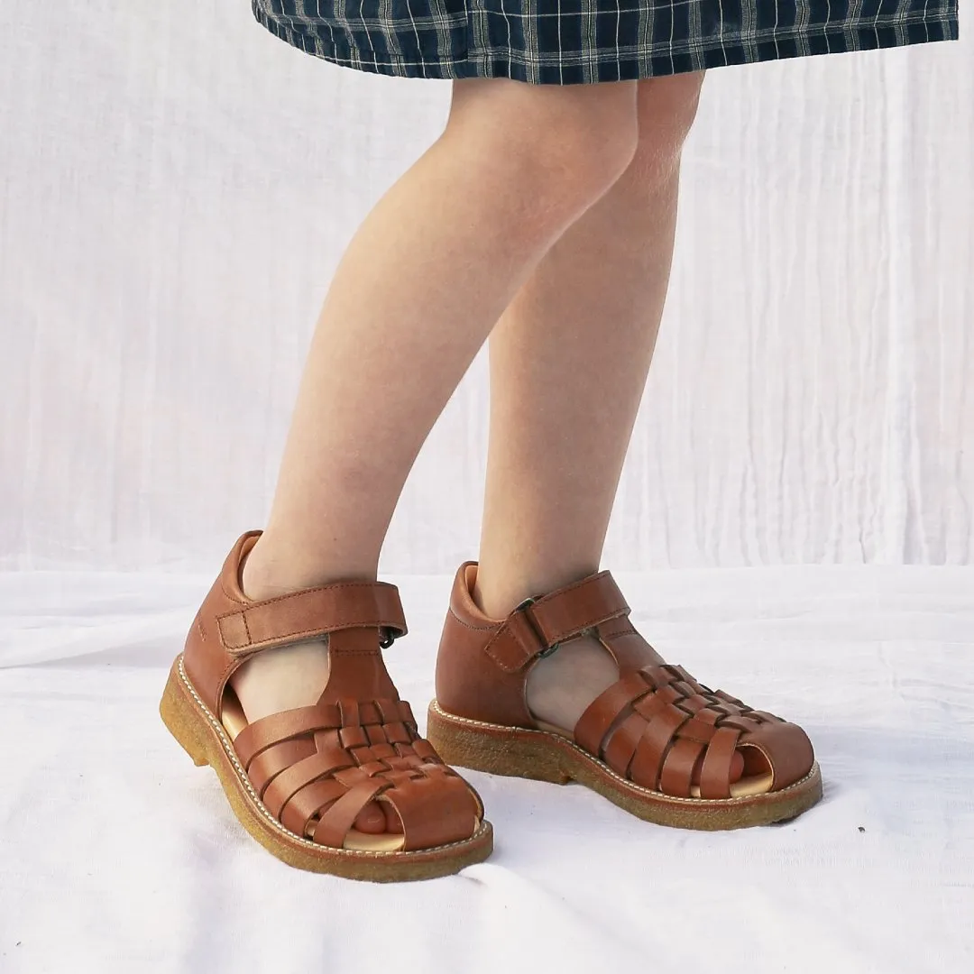 Angulus Braided sandal with adjustable Velcro closure sandales enfant cuir