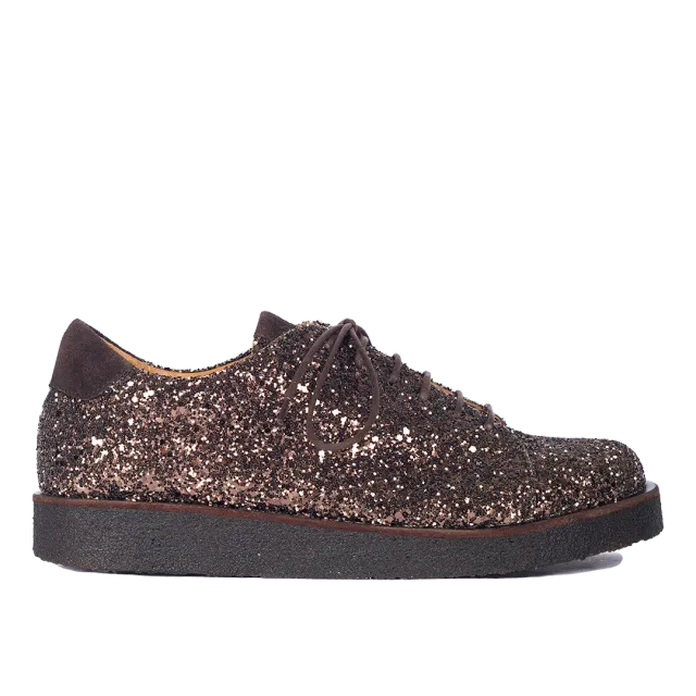 Angulus sneaker paillettes semelle plateforme baskets cuir