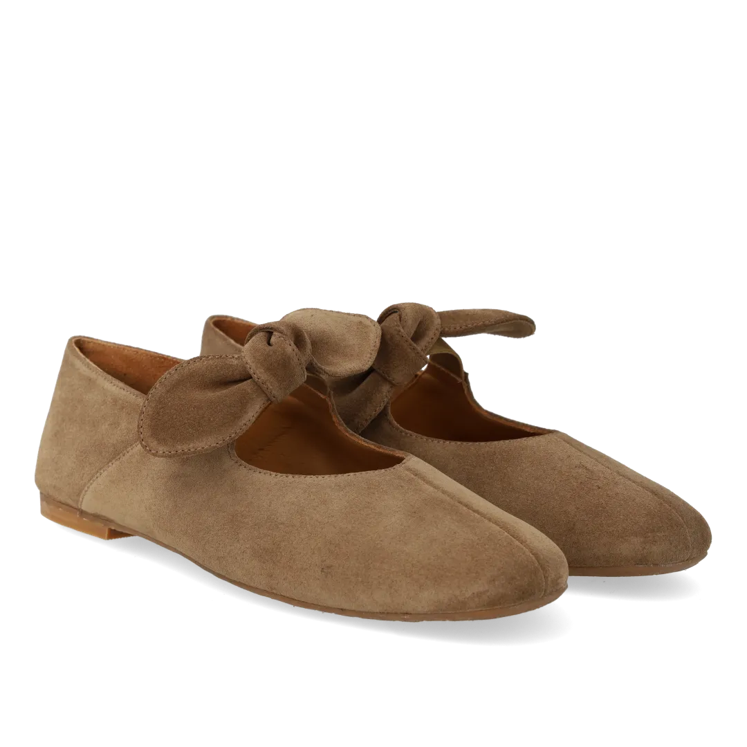 Angulus ballerina with elastic decorative bow detail ballerine cuir