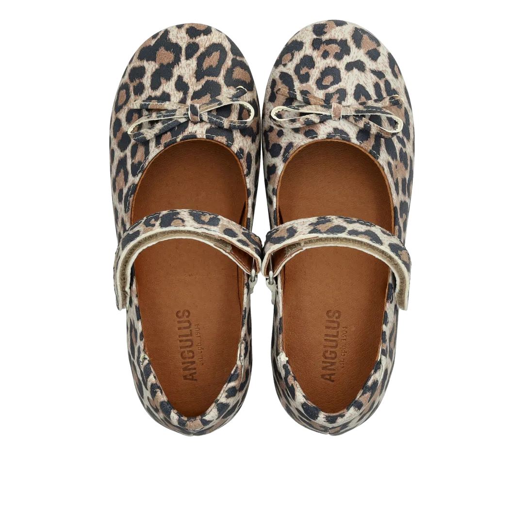 Angulus ballerine cuir enfant nœud velcro