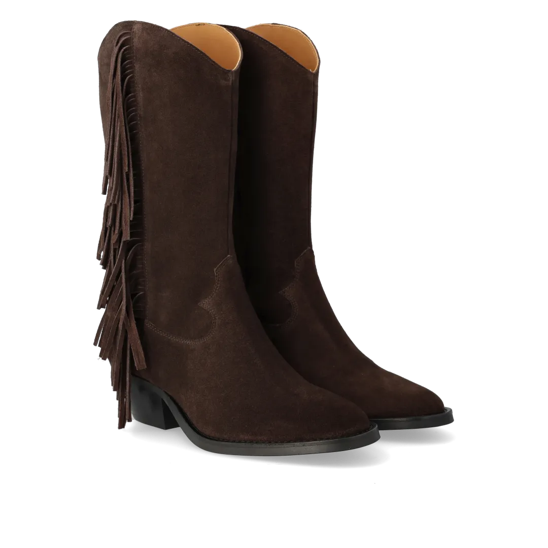 Angulus botte santiag daim franges talon 4 cm