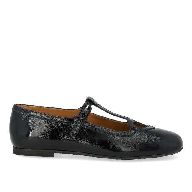 Angulus Ballerine vernis froissé cœur bride boucle