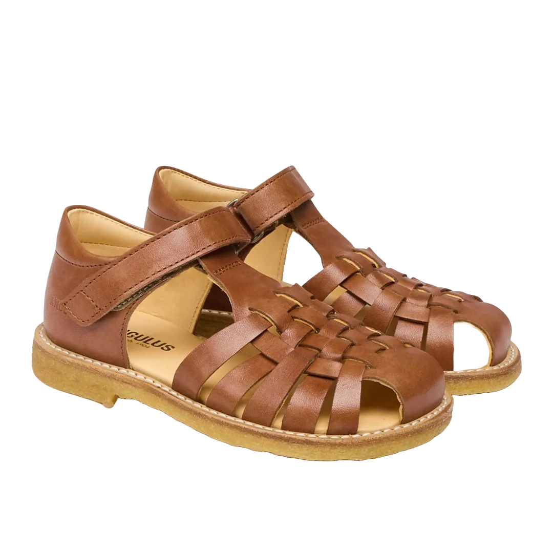 Angulus Braided sandal with adjustable Velcro closure sandales enfant cuir