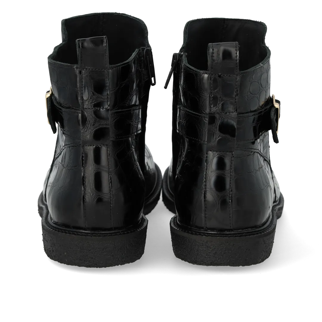 Angulus bottines cuir large boucle fermeture éclair