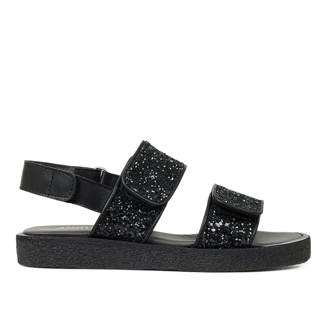 Angulus sandale paillettes velcro cuir enfant