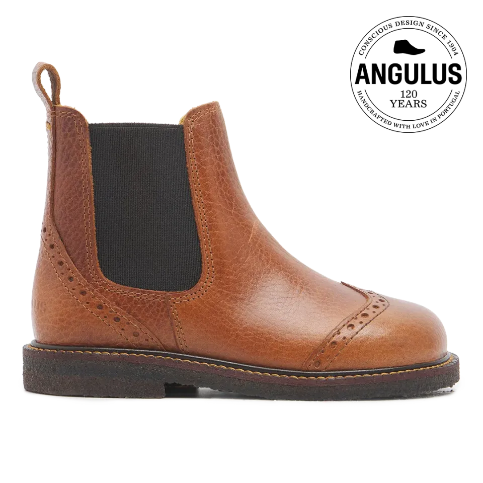 Angulus Chelsea Boot cuir perforations brogue large