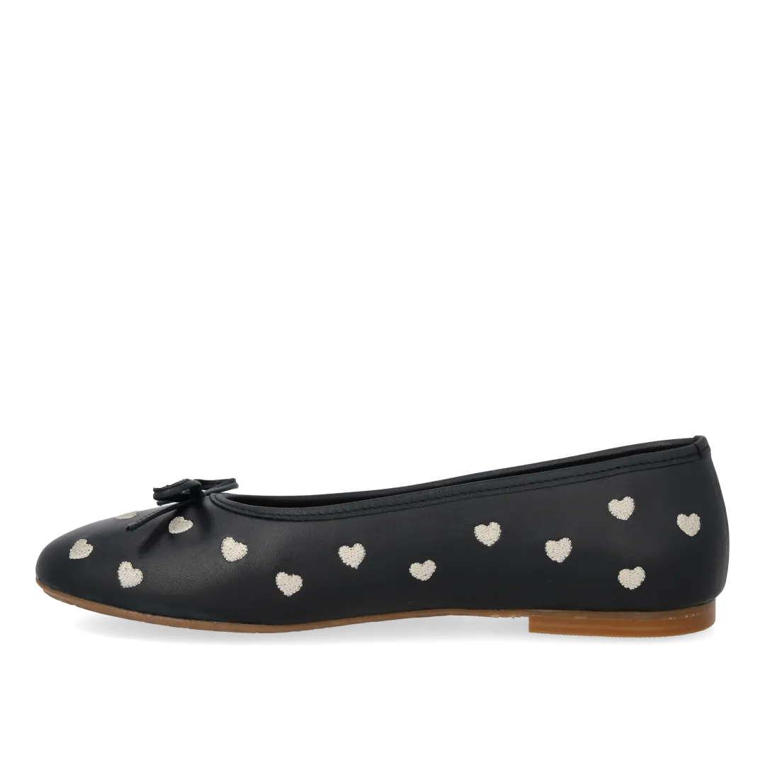 Angulus ballerine cuir enfant broderie cœur