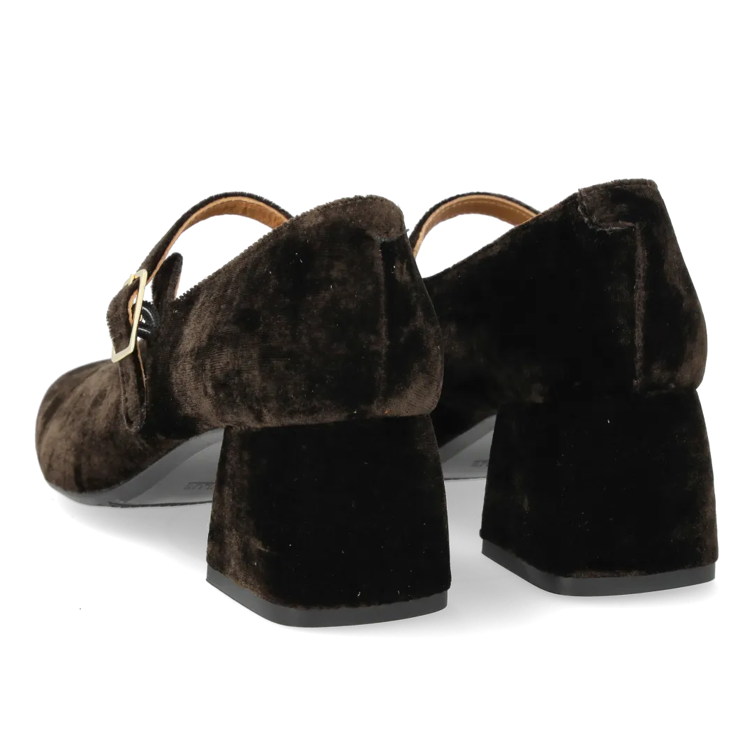 Angulus Mary Jane chaussures en velours à talon sculpté