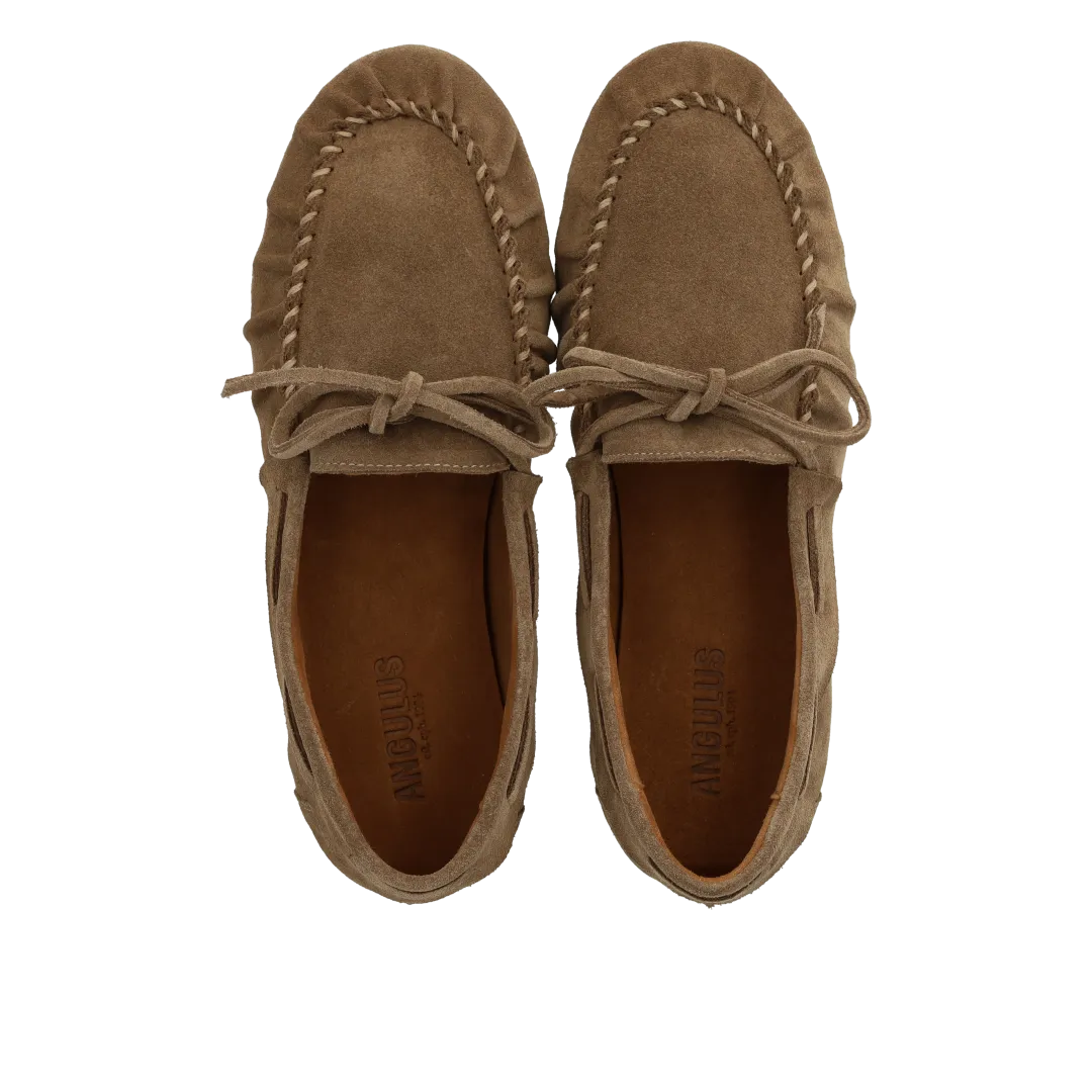 Angulus mocassins ultra-souples à lacets en cuir suédé