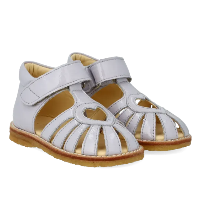 Angulus Sandale bébé cœur à velcro en cuir