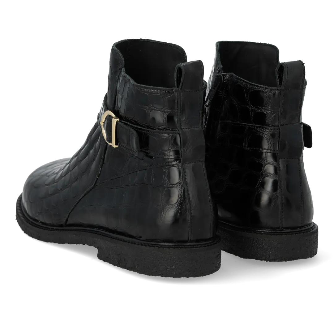 Angulus bottines cuir large boucle fermeture éclair